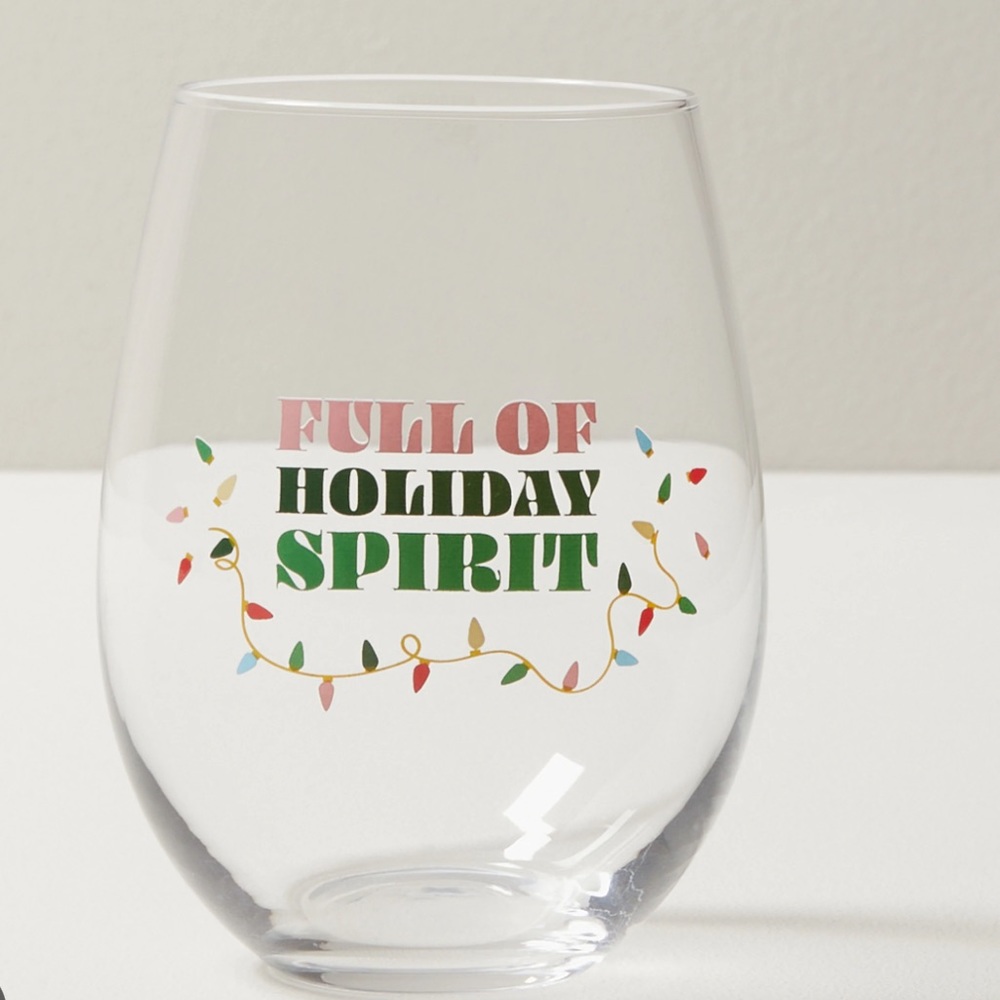 Christmas Stemless Wine Glass